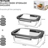 image:image12Pack Glass Containers with Tempered Lids  Borosilicate OvenSafe4F950F Airtight BPAFree MultiSize for Meal Prep Dishwasher Safe 16 cups to 64 cups PinkTempered Lids Gray
