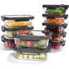 image:image12Pack Glass Containers with Tempered Lids  Borosilicate OvenSafe4F950F Airtight BPAFree MultiSize for Meal Prep Dishwasher Safe 16 cups to 64 cups PinkTempered Lids Gray