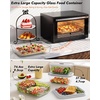 image:image4Pack Glass Food Storage Containers with Tempered Glass Lids 2x 47 Cup amp 2x 93 Cup Airtight Oven amp Microwave Safe Borosilicate Glass 4F to 950FGray