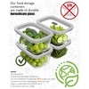 image:image4Pack Glass Food Storage Containers with Tempered Glass Lids 2x 47 Cup amp 2x 93 Cup Airtight Oven amp Microwave Safe Borosilicate Glass 4F to 950FGray