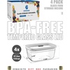 image:image4Pack Glass Food Storage Containers with Tempered Glass Lids 2x 47 Cup amp 2x 93 Cup Airtight Oven amp Microwave Safe Borosilicate Glass 4F to 950FGray