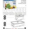 image:image4Pack Glass Food Storage Containers with Tempered Glass Lids 2x 47 Cup amp 2x 93 Cup Airtight Oven amp Microwave Safe Borosilicate Glass 4F to 950FGray