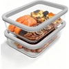 image:image4Pack Glass Food Storage Containers with Tempered Glass Lids 2x 47 Cup amp 2x 93 Cup Airtight Oven amp Microwave Safe Borosilicate Glass 4F to 950FGray