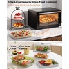 image:image4Pack Glass Food Storage Containers with Tempered Glass Lids 2x 47 Cup amp 2x 93 Cup Airtight Oven amp Microwave Safe Borosilicate Glass 4F to 950FGray