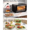 image:image4Pack Glass Food Storage Containers with Tempered Glass Lids 2x 47 Cup amp 2x 93 Cup Airtight Oven amp Microwave Safe Borosilicate Glass 4F to 950FGreen