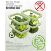 image:image4Pack Glass Food Storage Containers with Tempered Glass Lids 2x 47 Cup amp 2x 93 Cup Airtight Oven amp Microwave Safe Borosilicate Glass 4F to 950FGreen
