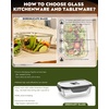 image:image4Pack Glass Food Storage Containers with Tempered Glass Lids 2x 47 Cup amp 2x 93 Cup Airtight Oven amp Microwave Safe Borosilicate Glass 4F to 950FGreen