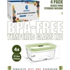 image:image4Pack Glass Food Storage Containers with Tempered Glass Lids 2x 47 Cup amp 2x 93 Cup Airtight Oven amp Microwave Safe Borosilicate Glass 4F to 950FGreen