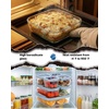 image:image4Pack Glass Food Storage Containers with Tempered Glass Lids 2x 47 Cup amp 2x 93 Cup Airtight Oven amp Microwave Safe Borosilicate Glass 4F to 950FLight blue