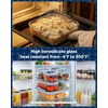 image:image4Pack Glass Food Storage Containers with Tempered Glass Lids 2x 47 Cup amp 2x 93 Cup Airtight Oven amp Microwave Safe Borosilicate Glass 4F to 950FLight blue