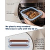 image:image4Pack Glass Food Storage Containers with Tempered Glass Lids 2x 47 Cup amp 2x 93 Cup Airtight Oven amp Microwave Safe Borosilicate Glass 4F to 950FLight blue