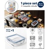 image:image4Pack Glass Food Storage Containers with Tempered Glass Lids 2x 47 Cup amp 2x 93 Cup Airtight Oven amp Microwave Safe Borosilicate Glass 4F to 950FLight blue