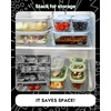 image:image4Pack Glass Food Storage Containers with Tempered Glass Lids 2x 47 Cup amp 2x 93 Cup Airtight Oven amp Microwave Safe Borosilicate Glass 4F to 950FLight gray