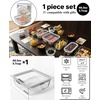 image:image4Pack Glass Food Storage Containers with Tempered Glass Lids 2x 47 Cup amp 2x 93 Cup Airtight Oven amp Microwave Safe Borosilicate Glass 4F to 950FLight gray