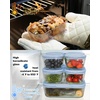 image:image4Pack Glass Food Storage Containers with Tempered Glass Lids 2x 47 Cup amp 2x 93 Cup Airtight Oven amp Microwave Safe Borosilicate Glass 4F to 950FLight blue
