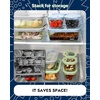 image:image4Pack Glass Food Storage Containers with Tempered Glass Lids 2x 47 Cup amp 2x 93 Cup Airtight Oven amp Microwave Safe Borosilicate Glass 4F to 950FLight blue