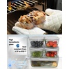 image:image4Pack Glass Food Storage Containers with Tempered Glass Lids 2x 47 Cup amp 2x 93 Cup Airtight Oven amp Microwave Safe Borosilicate Glass 4F to 950FLight gray