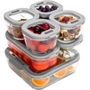 image:image4Pack Glass Food Storage Containers with Tempered Glass Lids 2x 47 Cup amp 2x 93 Cup Airtight Oven amp Microwave Safe Borosilicate Glass 4F to 950FLight gray