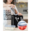 image:image4Pack Glass Food Storage Containers with Tempered Glass Lids 2x 47 Cup amp 2x 93 Cup Airtight Oven amp Microwave Safe Borosilicate Glass 4F to 950FLight blue
