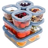 image:image4Pack Glass Food Storage Containers with Tempered Glass Lids 2x 47 Cup amp 2x 93 Cup Airtight Oven amp Microwave Safe Borosilicate Glass 4F to 950FLight blue