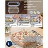 image:image4Pack Glass Food Storage Containers with Tempered Glass Lids 2x 47 Cup amp 2x 93 Cup Airtight Oven amp Microwave Safe Borosilicate Glass 4F to 950FLight blue