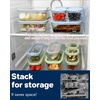 image:image4Pack Glass Food Storage Containers with Tempered Glass Lids 2x 47 Cup amp 2x 93 Cup Airtight Oven amp Microwave Safe Borosilicate Glass 4F to 950FLight blue