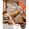image:image4Pack Glass Food Storage Containers with Tempered Glass Lids 2x 47 Cup amp 2x 93 Cup Airtight Oven amp Microwave Safe Borosilicate Glass 4F to 950FLight blue
