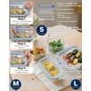 image:image4Pack Glass Food Storage Containers with Tempered Glass Lids 2x 47 Cup amp 2x 93 Cup Airtight Oven amp Microwave Safe Borosilicate Glass 4F to 950FLight blue