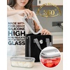 image:image4Pack Glass Food Storage Containers with Tempered Glass Lids 2x 47 Cup amp 2x 93 Cup Airtight Oven amp Microwave Safe Borosilicate Glass 4F to 950FLight gray