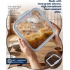 image:image4Pack Glass Food Storage Containers with Tempered Glass Lids 2x 47 Cup amp 2x 93 Cup Airtight Oven amp Microwave Safe Borosilicate Glass 4F to 950FLight blue