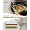 image:image4Pack Glass Food Storage Containers with Tempered Glass Lids 2x 47 Cup amp 2x 93 Cup Airtight Oven amp Microwave Safe Borosilicate Glass 4F to 950FOlive green
