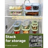 image:image4Pack Glass Food Storage Containers with Tempered Glass Lids 2x 47 Cup amp 2x 93 Cup Airtight Oven amp Microwave Safe Borosilicate Glass 4F to 950FOlive green