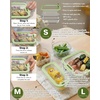 image:image4Pack Glass Food Storage Containers with Tempered Glass Lids 2x 47 Cup amp 2x 93 Cup Airtight Oven amp Microwave Safe Borosilicate Glass 4F to 950FOlive green