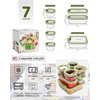 image:image4Pack Glass Food Storage Containers with Tempered Glass Lids 2x 47 Cup amp 2x 93 Cup Airtight Oven amp Microwave Safe Borosilicate Glass 4F to 950FOlive green