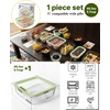 image:image4Pack Glass Food Storage Containers with Tempered Glass Lids 2x 47 Cup amp 2x 93 Cup Airtight Oven amp Microwave Safe Borosilicate Glass 4F to 950FOlive green
