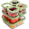 image:image4Pack Glass Food Storage Containers with Tempered Glass Lids 2x 47 Cup amp 2x 93 Cup Airtight Oven amp Microwave Safe Borosilicate Glass 4F to 950FOlive green