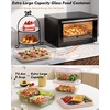 image:image4Pack Glass Food Storage Containers with Tempered Glass Lids 2x 47 Cup amp 2x 93 Cup Airtight Oven amp Microwave Safe Borosilicate Glass 4F to 950FPink