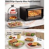 image:image4Pack Glass Food Storage Containers with Tempered Glass Lids 2x 47 Cup amp 2x 93 Cup Airtight Oven amp Microwave Safe Borosilicate Glass 4F to 950FPink