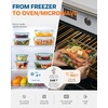 image:image8Pack Borosilicate Glass Food Storage Containers with Airtight Lids  Microwave Oven Freezer Safe LeakProof BPAFree  Meal Prep Baking amp Gift SetPlastic Lids