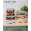 image:image8Pack Borosilicate Glass Food Storage Containers with Airtight Lids  Microwave Oven Freezer Safe LeakProof BPAFree  Meal Prep Baking amp Gift SetPlastic Lids