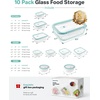 image:image8Pack Borosilicate Glass Food Storage Containers with Airtight Lids  Microwave Oven Freezer Safe LeakProof BPAFree  Meal Prep Baking amp Gift SetPlastic Lids
