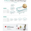 image:image8Pack Borosilicate Glass Food Storage Containers with Airtight Lids  Microwave Oven Freezer Safe LeakProof BPAFree  Meal Prep Baking amp Gift SetPlastic Lids