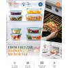 image:image8Pack Borosilicate Glass Food Storage Containers with Airtight Lids  Microwave Oven Freezer Safe LeakProof BPAFree  Meal Prep Baking amp Gift SetPlastic Lids