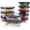 image:image10Pack Glass Food Storage Containers with Tempered Glass Lids  Borosilicate Airtight OvenSafe 4F950F BPAFree 44 amp 16 Cup LeakProof Dishwasher Safe Blue