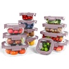 image:image12Pack Glass Containers with Tempered Lids  Borosilicate OvenSafe4F950F Airtight BPAFree MultiSize for Meal Prep Dishwasher Safe 16 cups to 64 cups PinkTempered Lids Pink